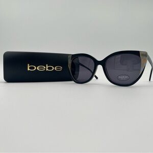 Bebe Black Fashion Sunglasses with Dark-Tinted Lenses